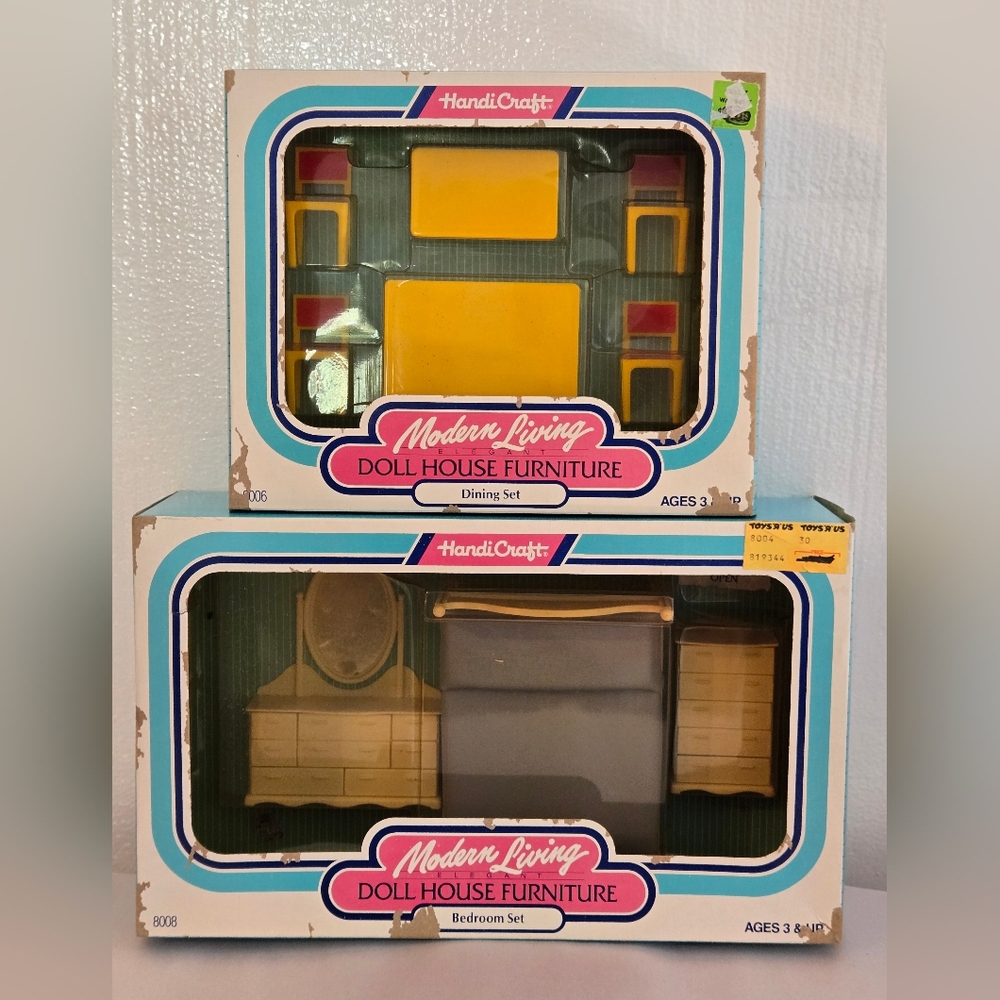 2 Vintage Handi Craft Modern Living dollhouse furniture sets